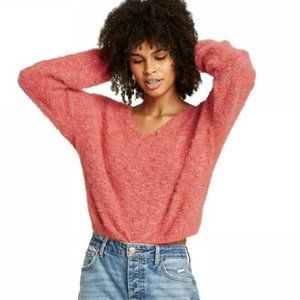 Wild Fable Coral Fuzzy Cropped Sweater XL NWT New